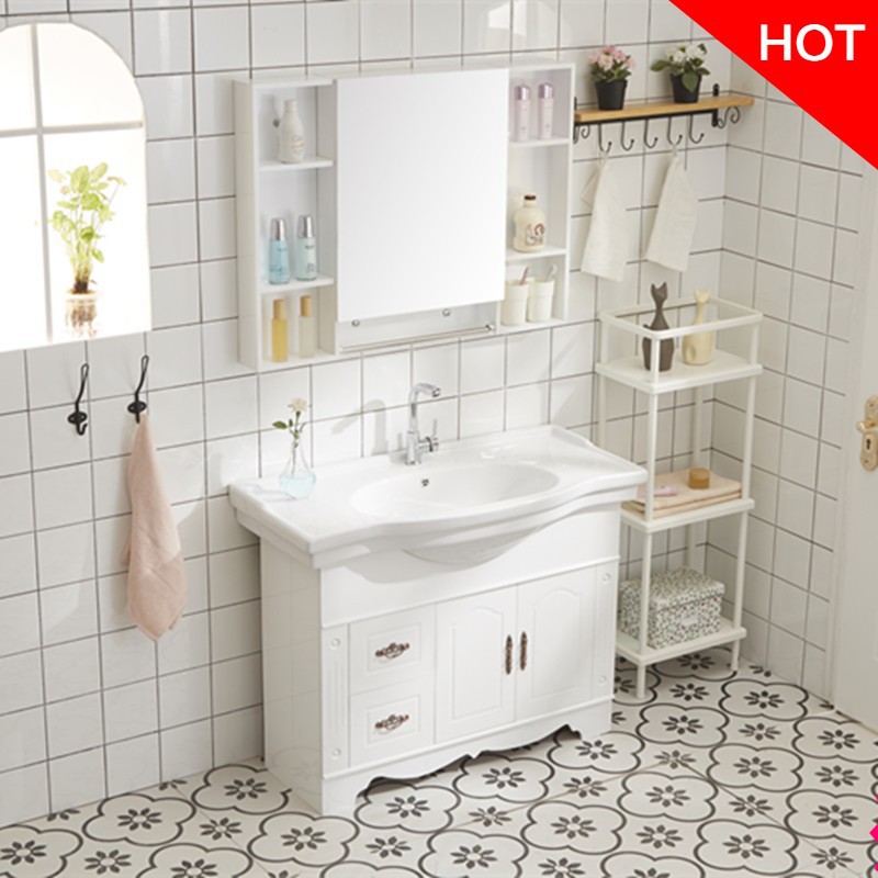 洗手盆柜组合落地式卫生间浴室柜洗漱台pvc洗脸盆柜小户型大肚盆