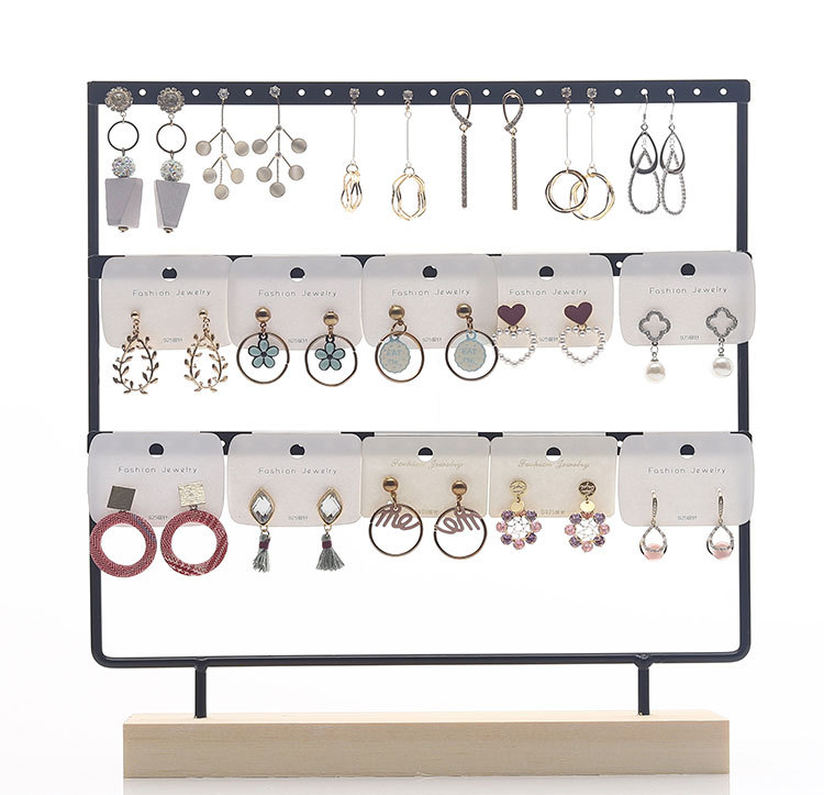 Simple Style Solid Color Solid Wood Iron Jewelry Display Jewelry Rack display picture 3