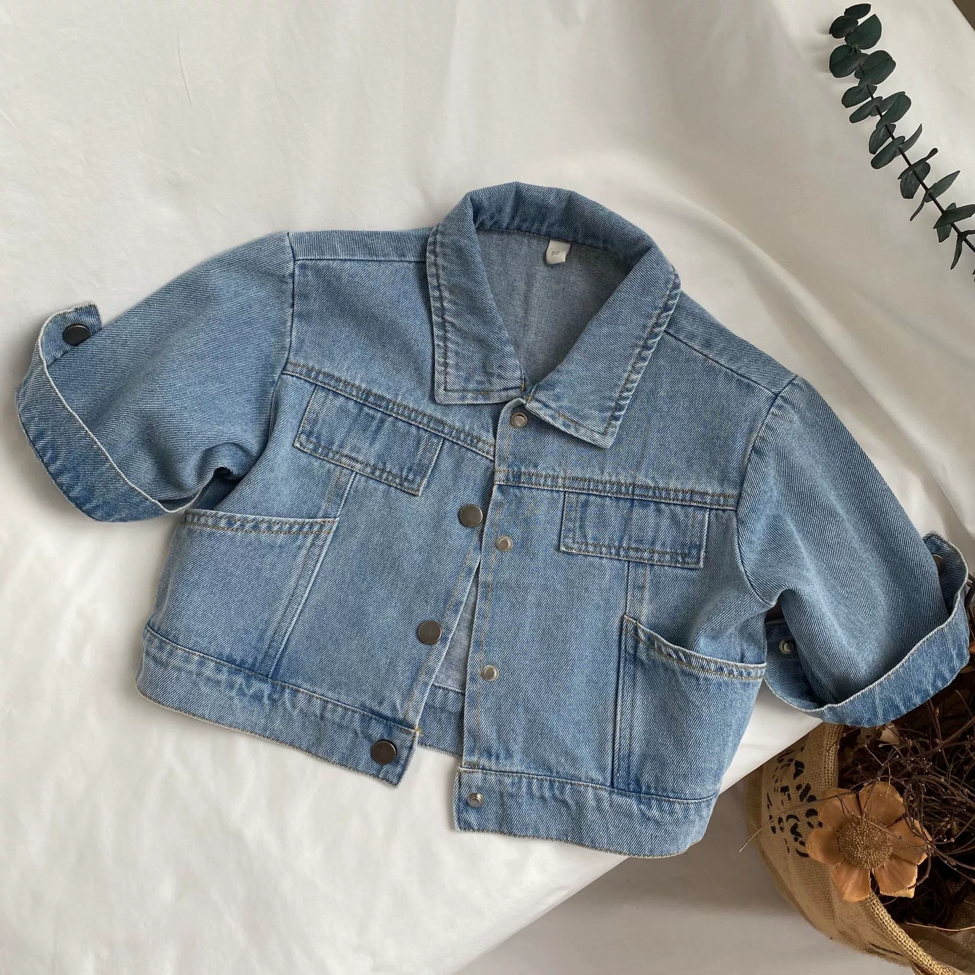 GL-kids корейский осенний новый детский алфавитный принт джинсовая куртка для мужчин и женщин свободный дикий топ