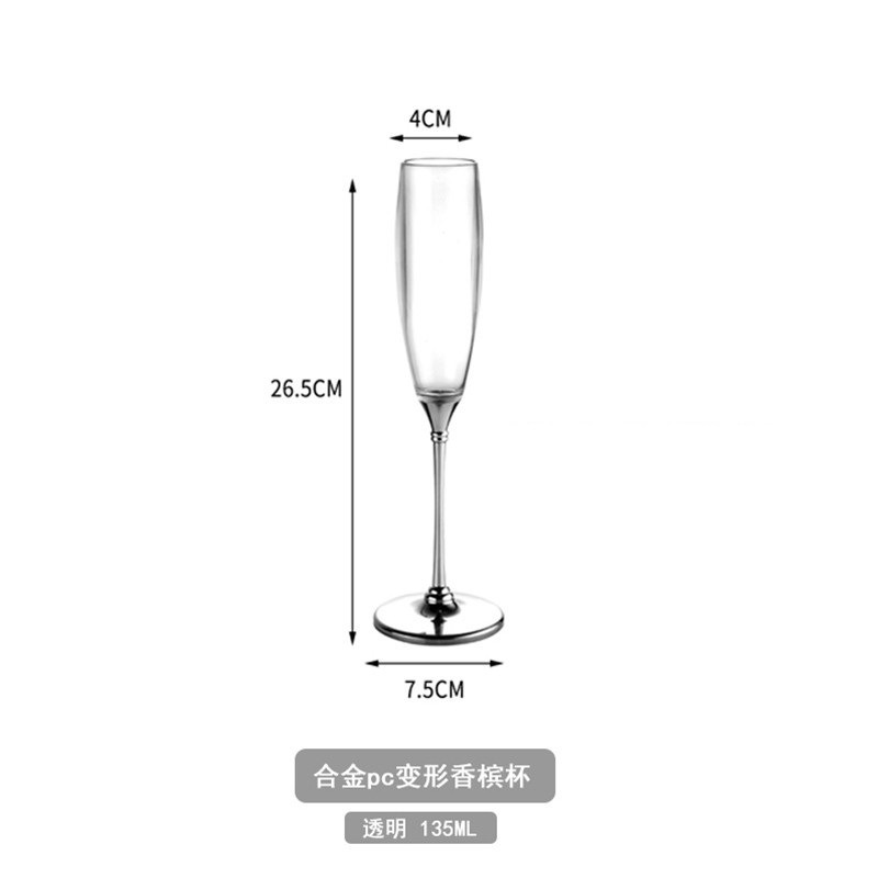 Copa de champán deformada de aleación PC - transparente - 135ml