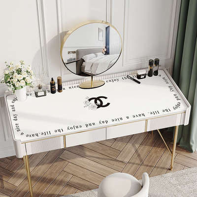 Light Luxury Dressing Table Mat Waterproof Leather Nail Art Desktop Protection Mat Girl's Bedroom Makeup Table Mat Chen