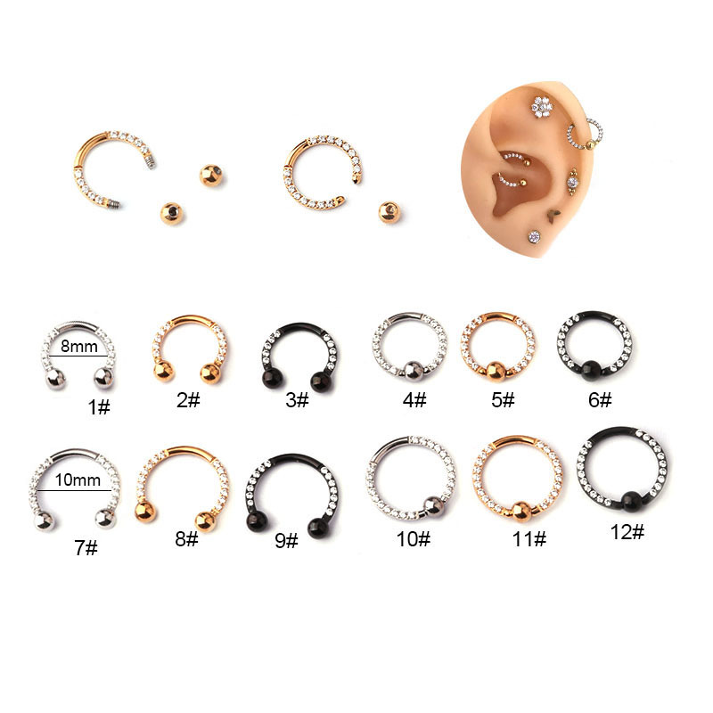 Nose Rings & Studs Fashion Geometric 316 Stainless Steel  Plating display picture 14