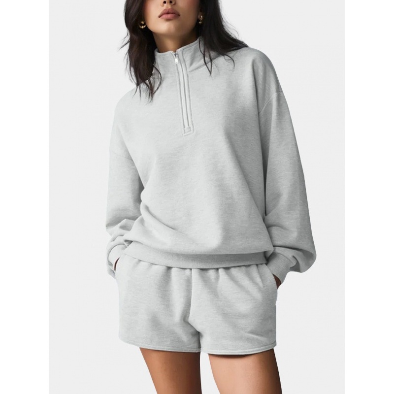 Sports jacket, yoga outfit, casual loose-fitting, versatile, warm, half-zip casual top
