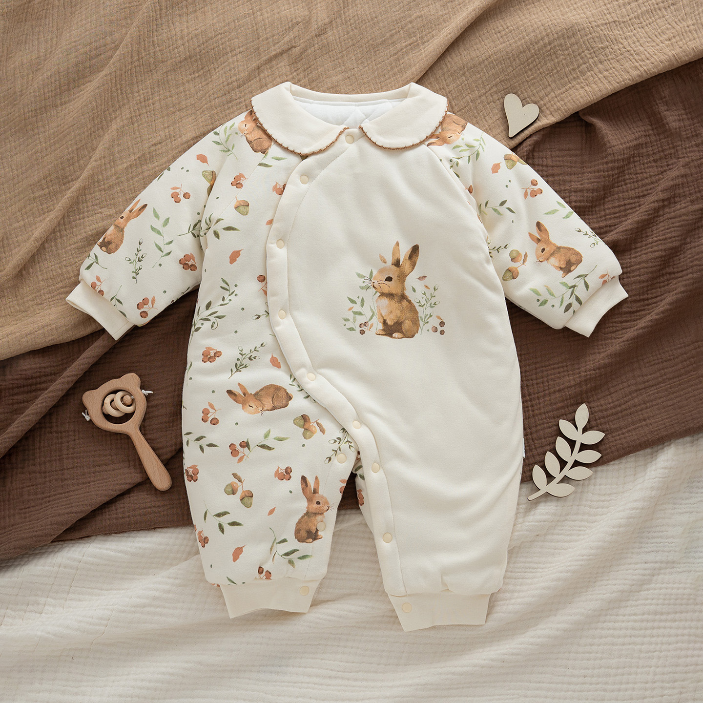 Estilo coreano nuevo Otoño e Invierno ins estilo bebé mono bebé mameluco caliente mameluco algodón engrosado algodón acolchado chaqueta al por mayor