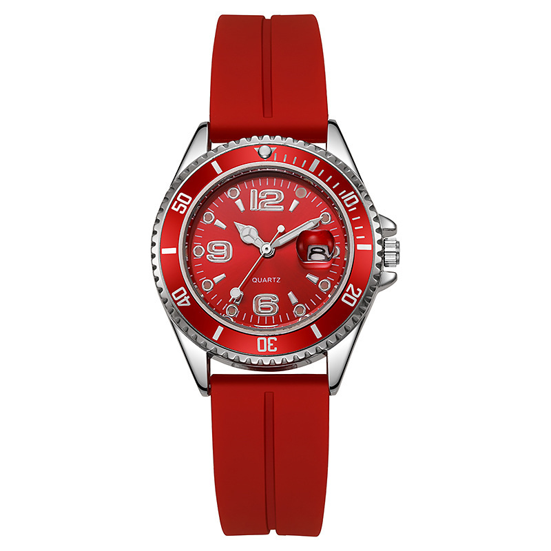 Pareja transfronteriza Moda Deportes Agua verde Fantasma Reloj de cuarzo Ocio Silicona Estudiante Reloj de cuarzo Vida impermeable