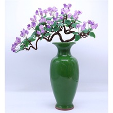 天然紫水晶发财树家居客厅酒柜玄关电视柜开业乔迁结婚礼品摆件