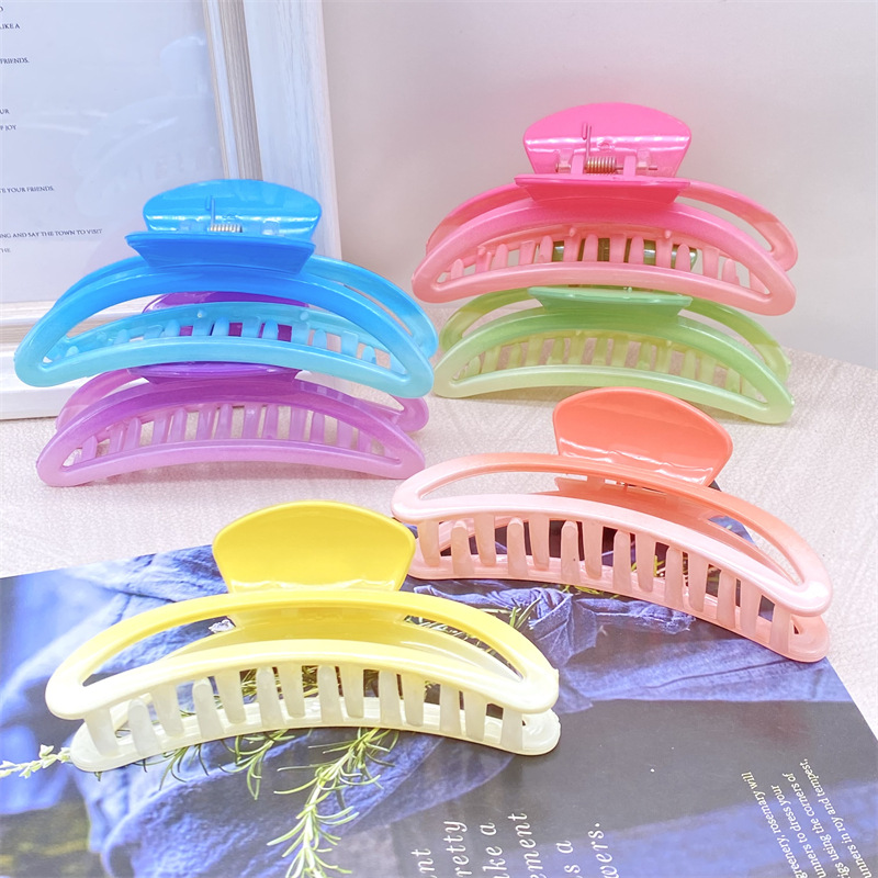 Nuevo color brillante gradiente cuadrado grande pequeño y mediano tamaño horquilla clip de la cabeza de la espalda de las mujeres dos yuanes tienda de accesorios de cabeza