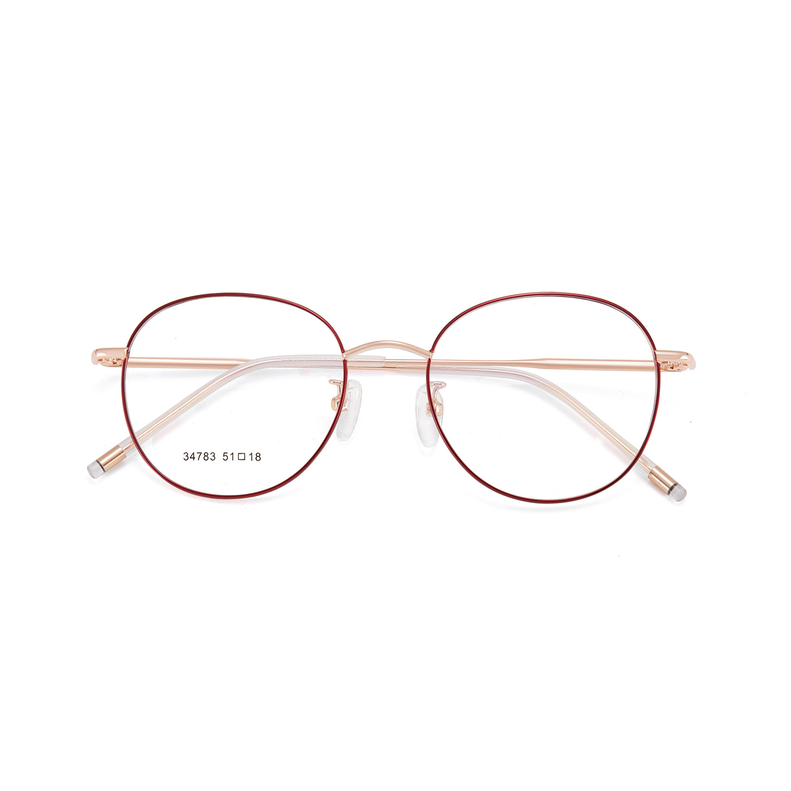 Selfie simple retrógrado bicromático marco de gafas metálicas de silicona suave pro-piel soporte nasal al por mayor puede coincidir con el grado