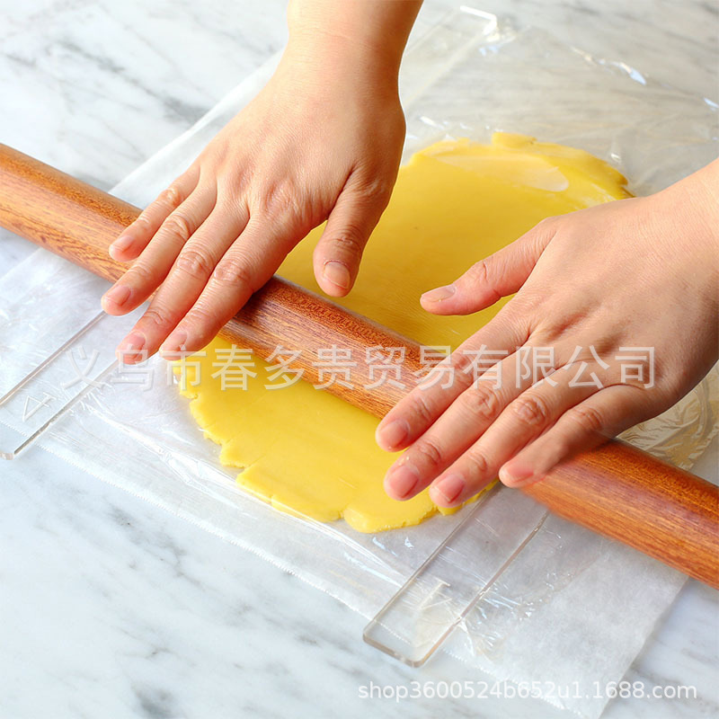 2 Pieces Set of Acrylic Biscuit Rolling Pin Balance Ruler Baking Cream Plaster Artifact Cake Plaster Plaster