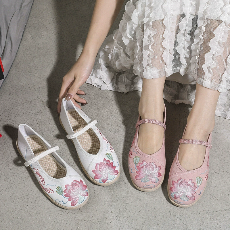 Обувь с вышивкой, Женская Тканевая обувь Old Beijing с древней одеждой Cheongsam, ручная вышивка, танцевальный талант, древняя обувь ханьфу на мягкой подошве