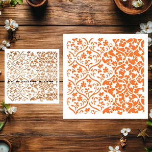 Cross-Border Dropshipping Hand Ledger Cut Out Engraving Pet Shielding Board Hand-Painted Graffiti Spray Decoration Small Flower Picture Template