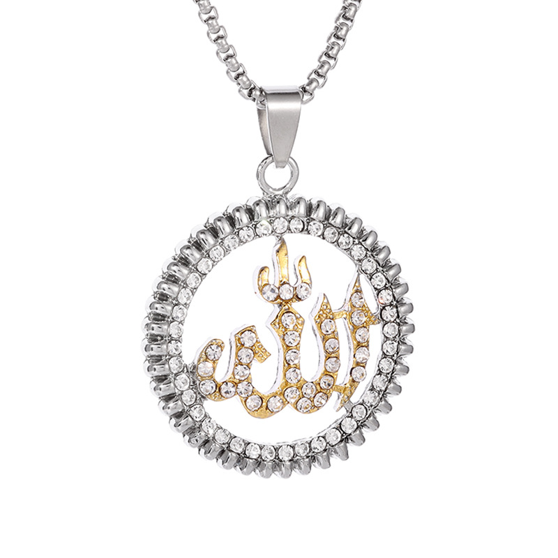 Collana con ciondolo circolare Collana con strass in oro Gioielli scintillanti Speciali_voghion.com