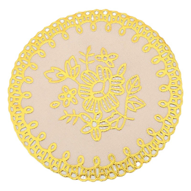 ПВХ бронзовая подставка 12 см круглый узор полые салфетки маслостойкий теплоизоляционный коврик для чаши коврик в наличии оптом