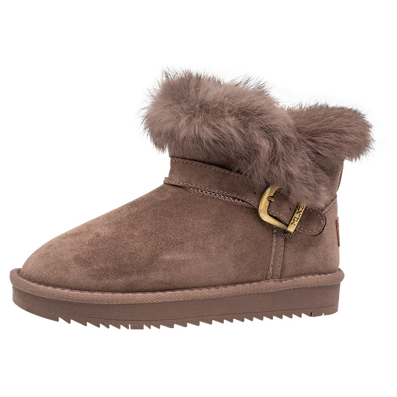 Backforce botas de nieve de lana sólida de invierno para mujeres nuevos zapatos de algodón simples y versátiles para detectar fugas de viajes viajeros zapatos de limpieza