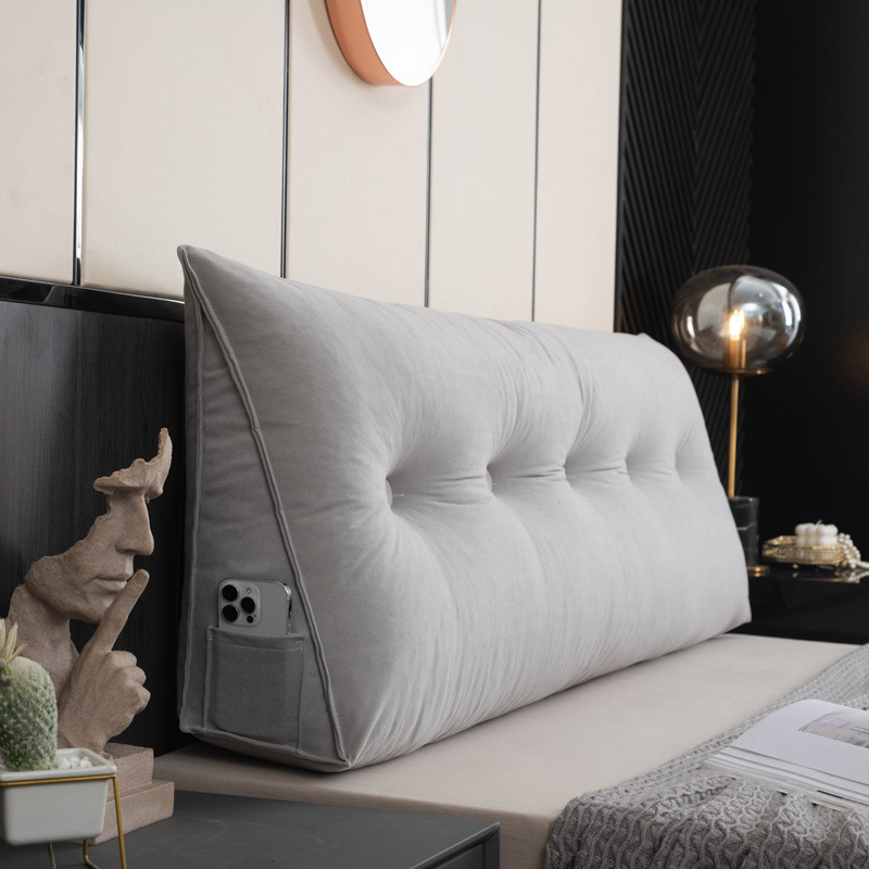 Cross-Border Chenille Bedside Cushion Bedroom Double Waist Pillow Sofa Tatami Soft Bag Removable and Washable Bed Cushion