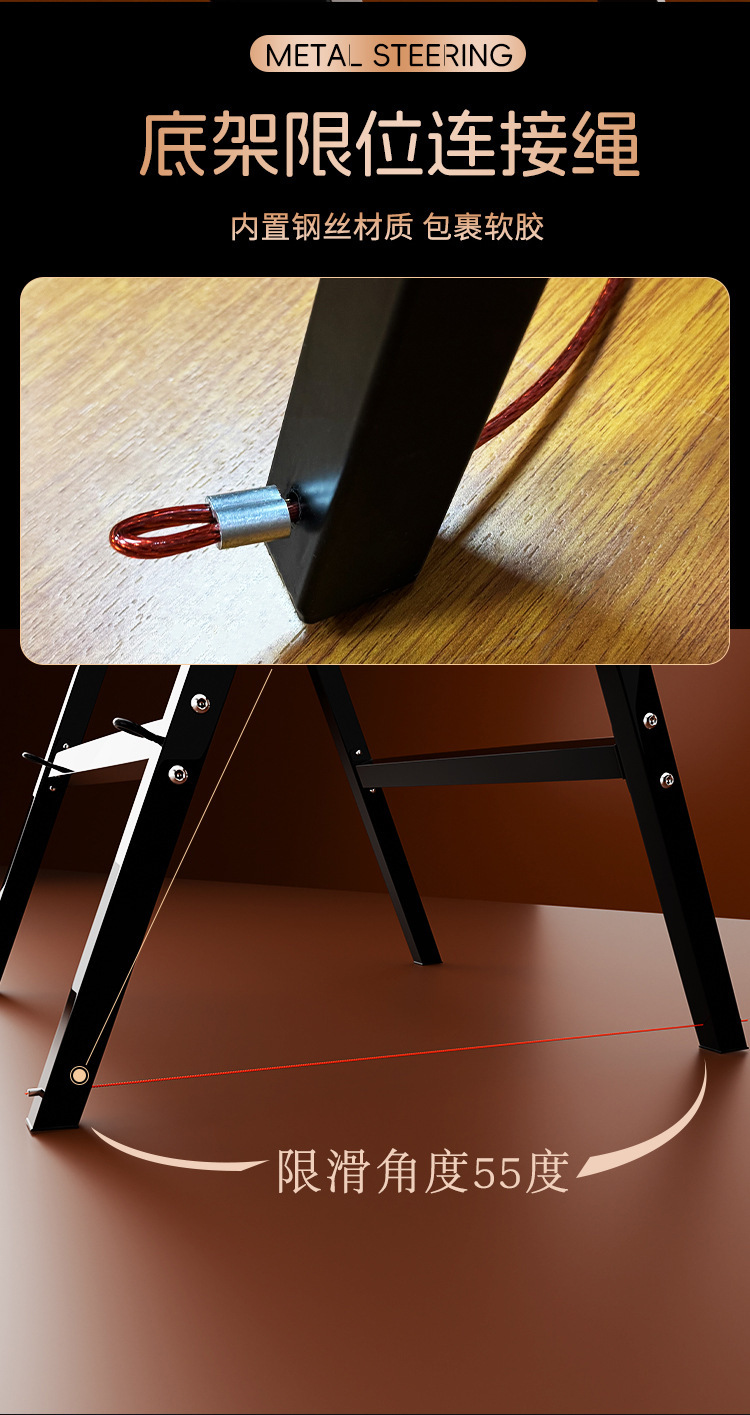 Jiuai SM Bondage Set with Metal Sex Chair Frame and Black Silicone Ball Gag — detail image 4