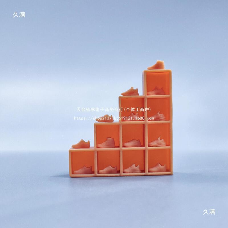 1:64 Doll 1:43 Miniature White Mold Collection Shoe Display Cabinet Partition V326 V329 Color Box Leilede株
