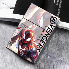 漫威のアベンジャーズのアイアンマンの創意のタバコの箱の太さは20匹のアニメの高清のタバコの箱だけ押して自動弾を押します。