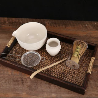 日式跨境茶道抹茶陶瓷碗茶宪套装茶具配件五件套百本立茶道刷礼盒