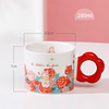 High quality cartoon ceramics, coffee cup with glass, internet celebrity