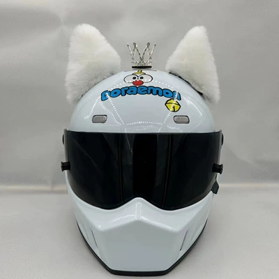 Motosiklet dəbilqələri, Hot-Selling Plush Ear Small Crowns for - white