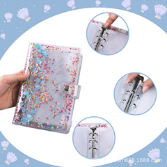 Cross-border hot selling A6 binder zipper bag notebook transparent creative loose-leaf book cash budget hand ledger