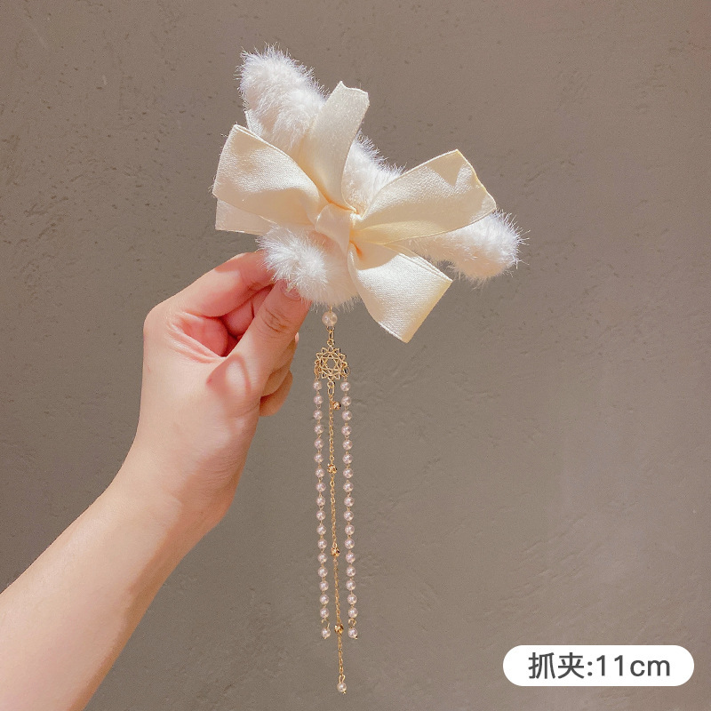 Estilo francés gran felpa clip de pelo de acrílico clip de tiburón Otoño e Invierno horquilla de alto grado versátil agarre del pelo updo tocado de pelo