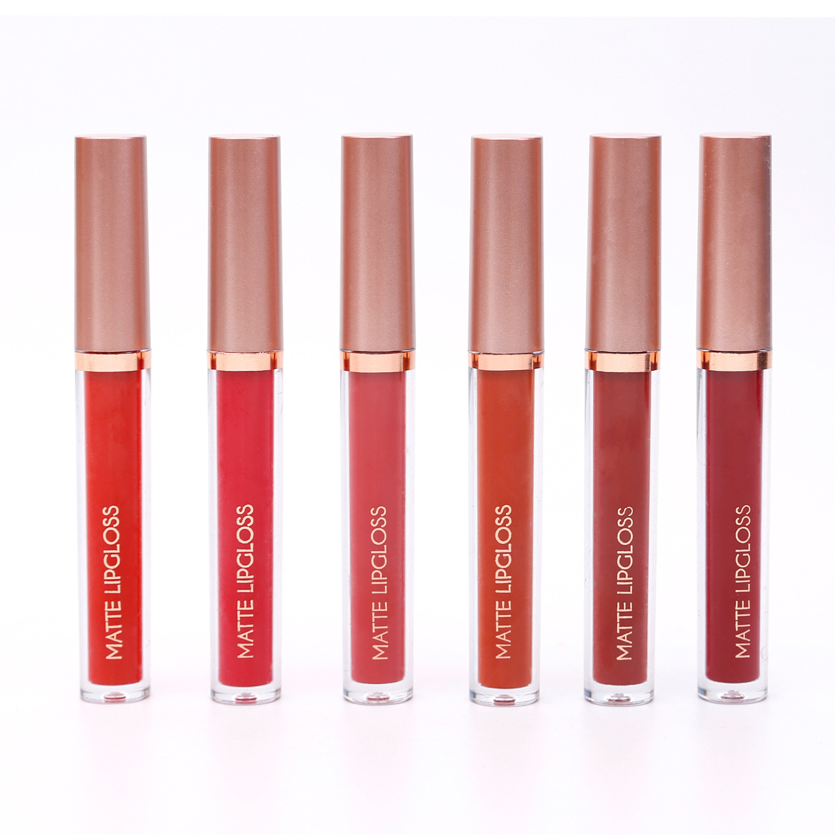 6-piece red matte lipstick set, liquid lipstick, waterproof, non-stick cup, lip gloss, velvet lip gloss, cross-border undefined