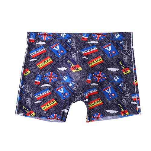 Summer ice silk underwear men's sexy underwear youth boxers 3D stamped space capsule breathable boxer printed underwear