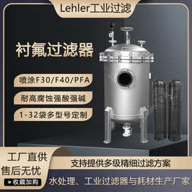 衬氟多袋式过滤器强酸碱物料过滤设备衬四氟过滤器化工原液过滤机