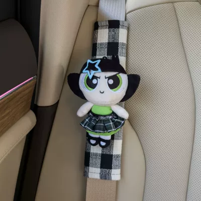Anti-Strangle Belt Car Decoration New – Sürətlər qutusu və əl tormozu başlıqları - genuine-powerpuff-girls-shoulder-cover-black-plaid-black-hair-blue-hairpin-green-skirt