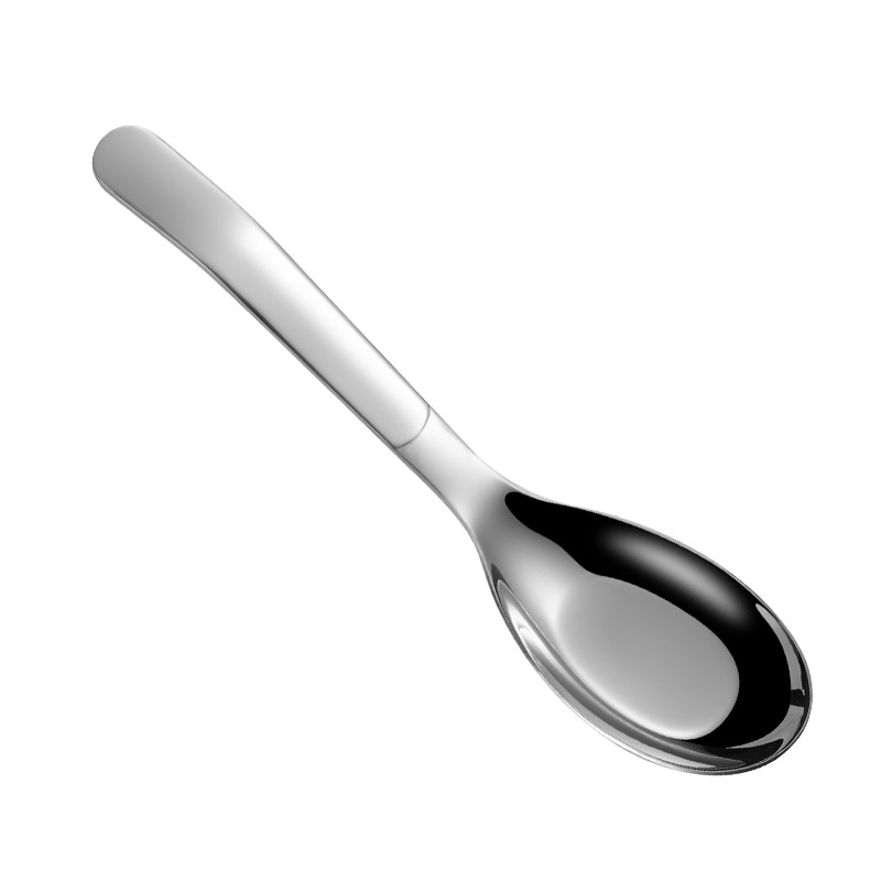 Thick 316L Stainless Steel Spoon Baby Eating Spoon Household Spoon Flat Bottom Yuanbao Spoon Small Soup Spoon Children's Spoon