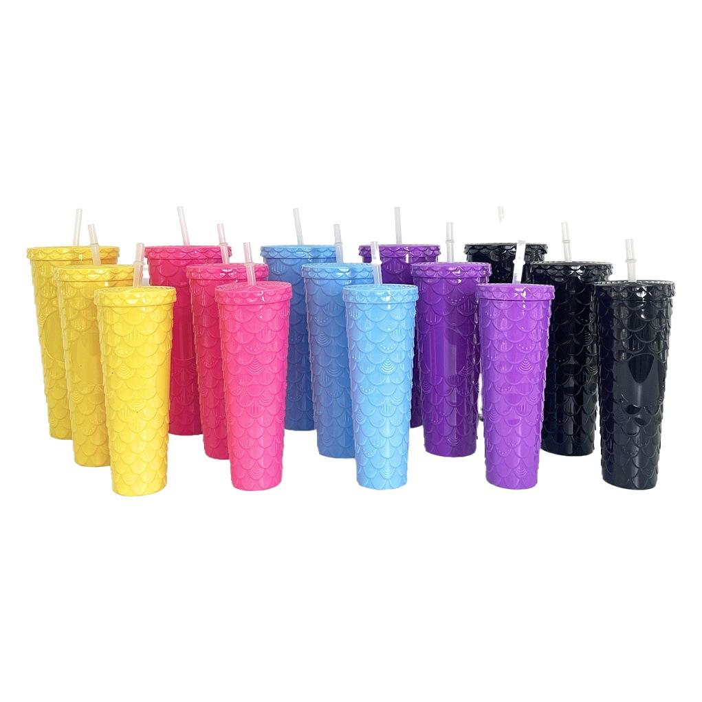 Comercio exterior especial transfronterizo Escala de pescado taza de coche conjunto de tres piezas como plástico coche calentador paja taza de agua oficina leche taza de té