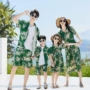 海边父子短袖跨境花衬衫