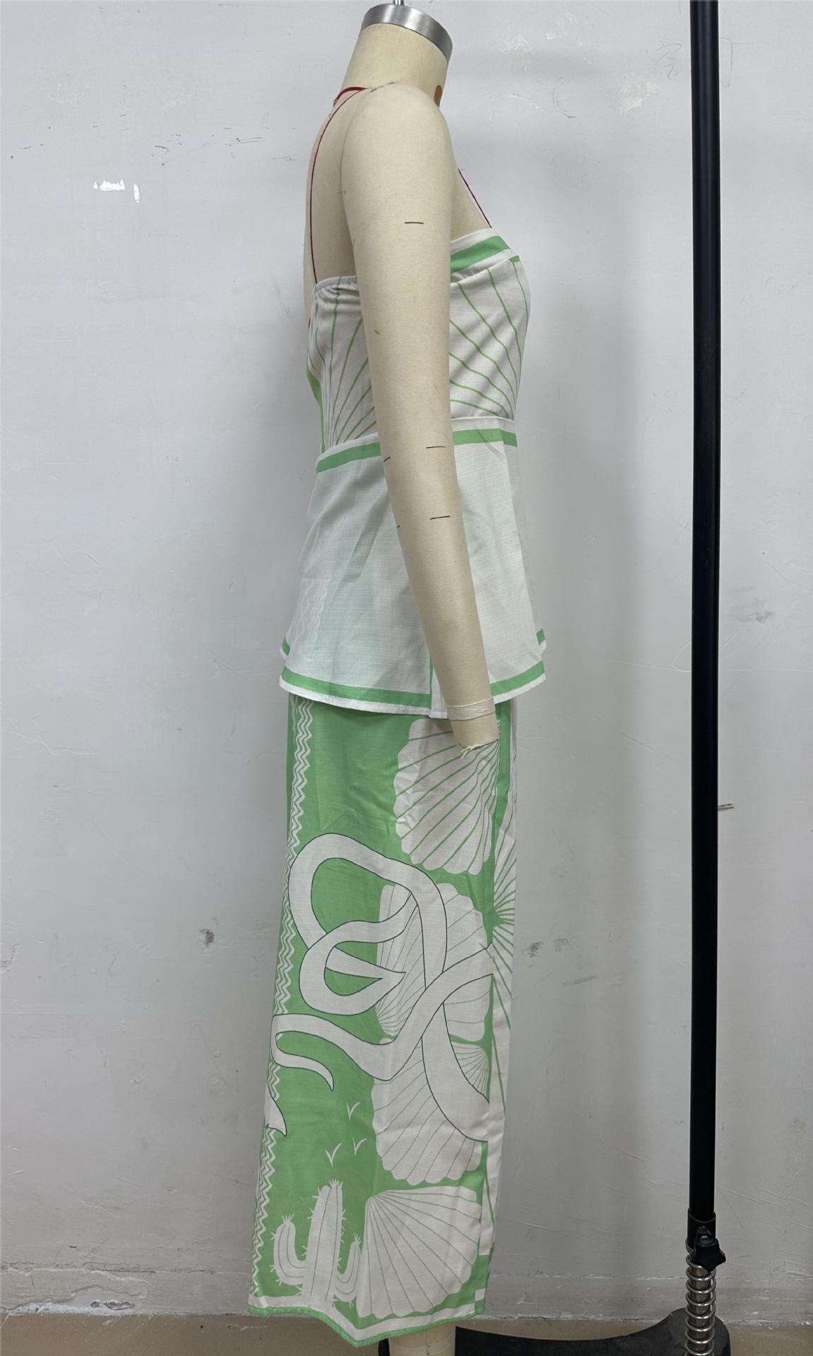 259g Weight Sleeveless Sleeve Length Skirt Dresses Type Polyester Fabric Type Skirt Co-ord Set Sets Type 2 Pieces Set Quantity Holiday, Beach Occasion Strapless Neckline Slim Fit Type Shell Pattern Summer Season Women's Gender Vacation Style Backless Craft Holiday Beach Women's Vacation Shell Polyester Skirt Co-ord Set Skirt Sets 2