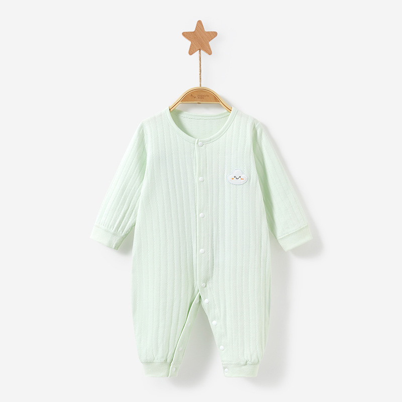 Mono de bebé primavera y otoño verano hombres y mujeres recién nacidos algodón fino otoño ropa Luna Llena niño mameluco traje ropa de bebé image 9