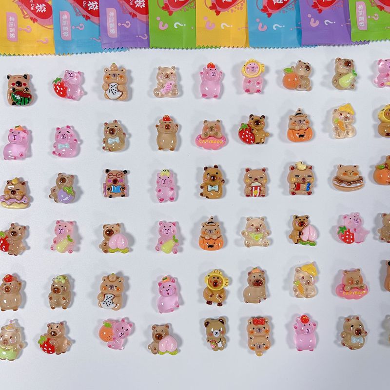 かわいい漫画カピバラ発光ブラインドバッグ発光小さなギフト子供のおもちゃアクセサリー小さなアクセサリートレンディなブラインドボックス|undefined