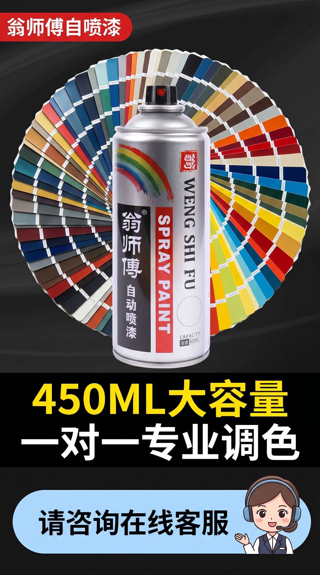 Automatic Spray Paint for Metal Rust Prevention, Furniture, Woodwork, Car, Black and White Graffiti, Wall Spray Paint