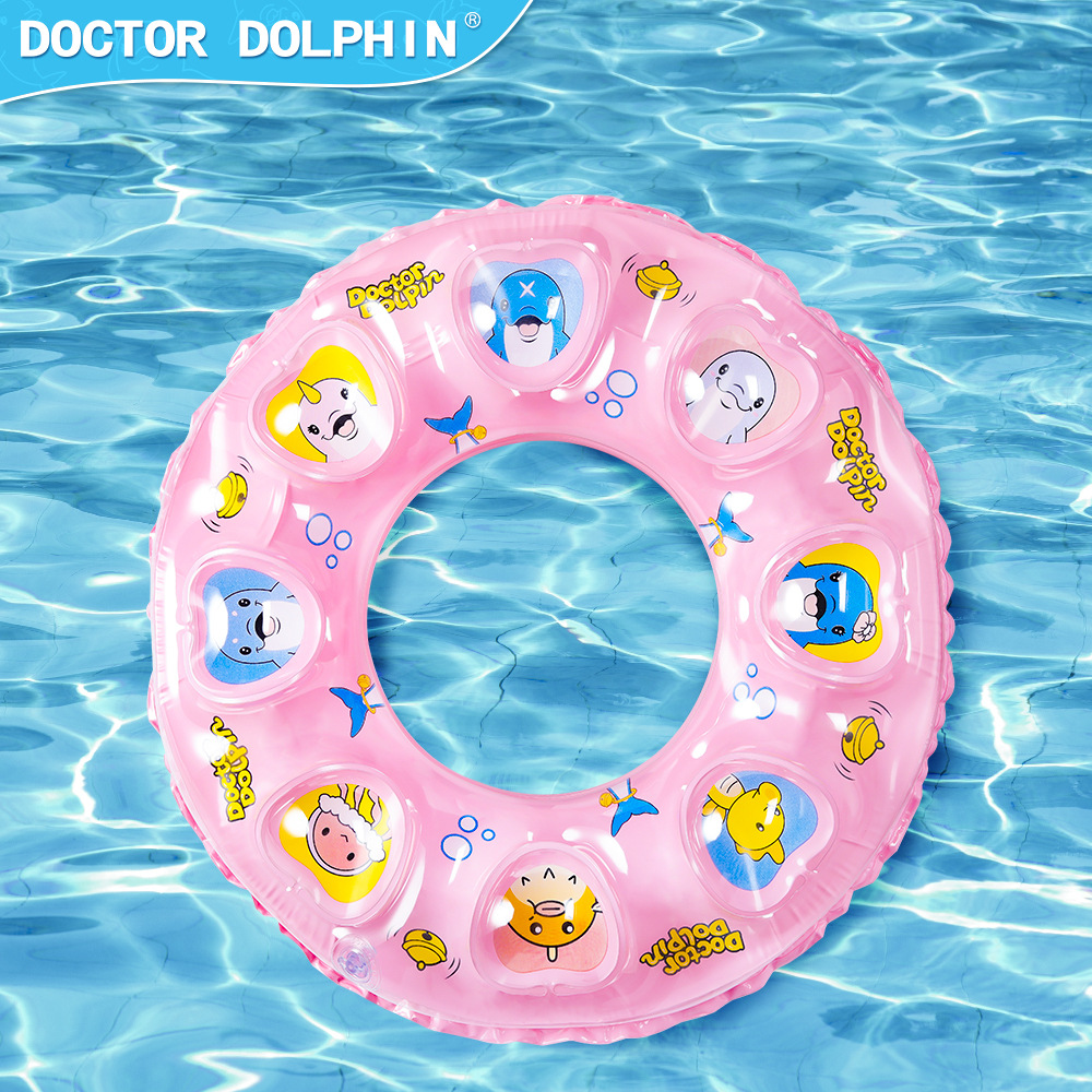 Doctor Dolphin | Anillo de natación inflable para niños Anillo de cristal inflable Doble capa garantiza más tranquilidad Anillo de natación para niños inflable