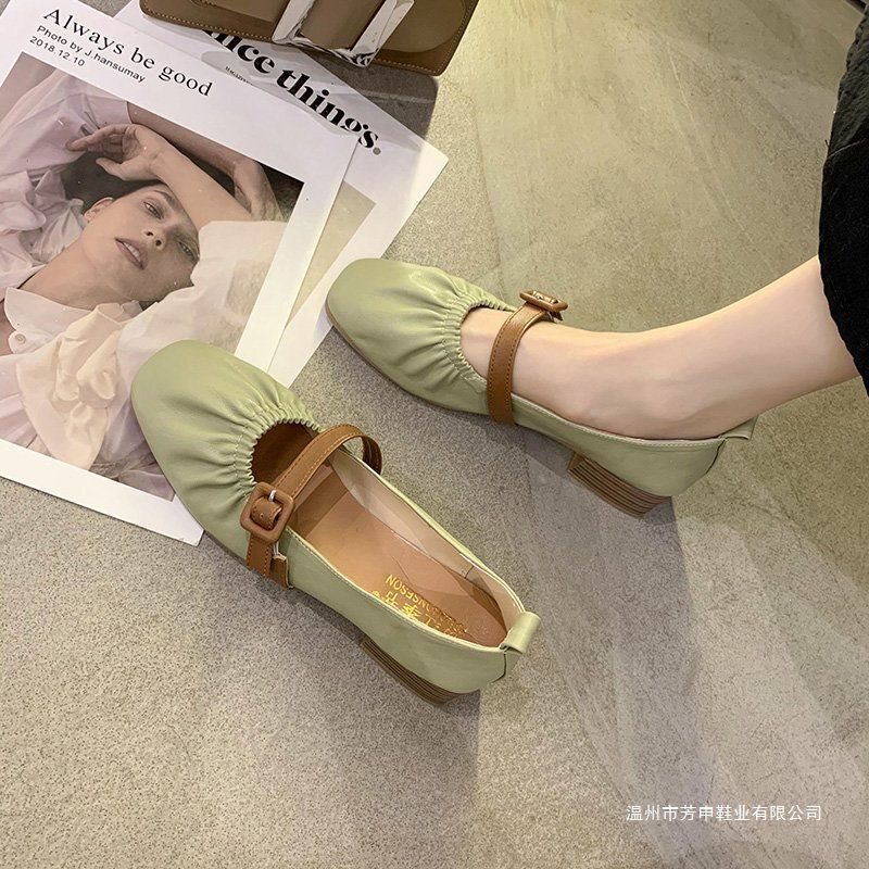 Soft leather Mary Jane shoes for women, 2026 new spring model, chunky mid-high heel, square toe, gentle French style single shoes Soft leather Mary Jane shoes for women, 2026 new spring model, chunky mid-high heel, square toe, gentle French style single shoes