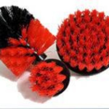 빨간색 전동 드릴 브러시 헤드 강모 3종 세트