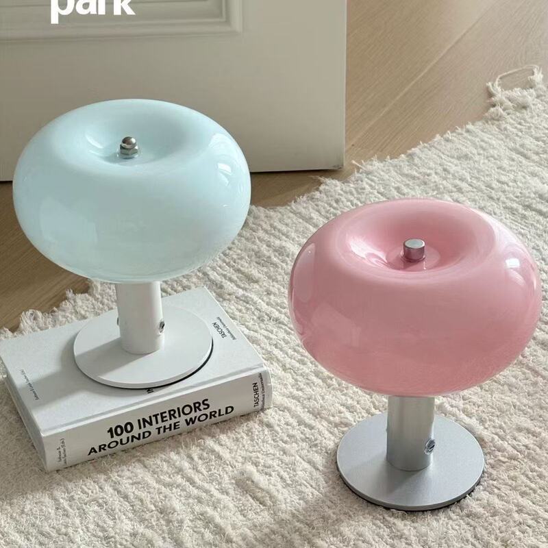 Trendy Instagram Vintage Cream-Style Rechargeable Table Lamp for Living Room and Bedroom Decoration, Bauhaus Glass Table Lamp Trendy Instagram Vintage Cream-Style Rechargeable Table Lamp for Living Room and Bedroom Decoration, Bauhaus Glass Table Lamp