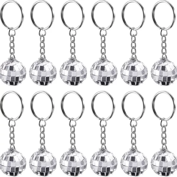 Mirror Ball Keychain Pendant DISCO Disco Reflective Ball Keychain Pendant 2024 European Cup Small Gift