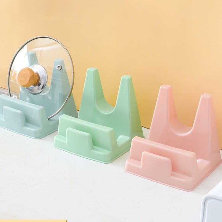 Desktop pot lid rack, household plastic cutting board rack, kitchen movable pot lid holder, no-drill integrated storage rack