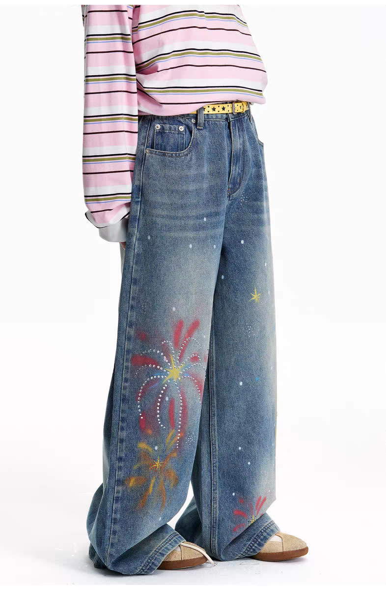 Men's Stylish Simple Harajuku Style Trendy Fashionable Versatile Jeans Denim Clothing_viptrois.com