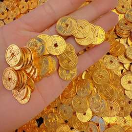 沙金金属小金币挂件工艺品钥匙扣挂件锦鲤挂件仿金工艺品DIY道具