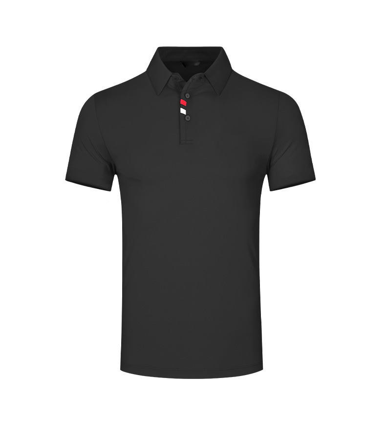 Áo thun golf nam ngắn tay thoáng khí nhanh khô chất liệu vải goff — Tay ngắn màu đen (Vải đính cườm) Tay ngắn màu đen (Vải đính cườm), Màu xanh navy, Màu hồng, Tay áo ngắn màu đen (Vải Lụa Sữa) chi tiết 19