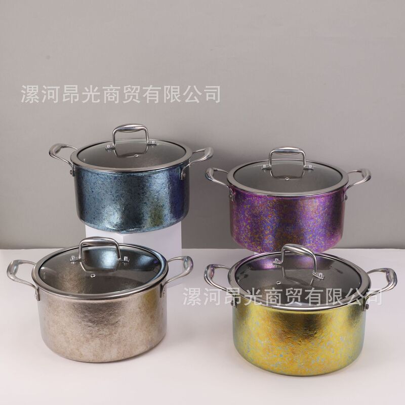 昂光钛锅纯钛煎锅厨房不粘锅户外露营纯钛双层汤锅钛锅煮饭煲汤锅|undefined