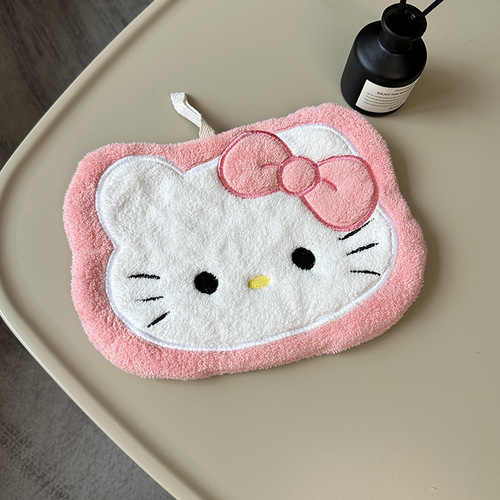 Hand Towel Cartoon Cute Hanging Double Layer Thick Absorbent Soft Coral Velvet Children's Handkerchief