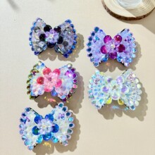 涵筱新款水晶花朵弹簧夹发饰发夹施华奥地利高端简约发饰顶夹